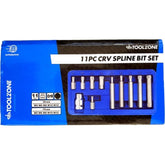 ToolZone 11pc Spline Hex Bit Set 1/2" Drive Socket M5 M6 M8 M10 M12